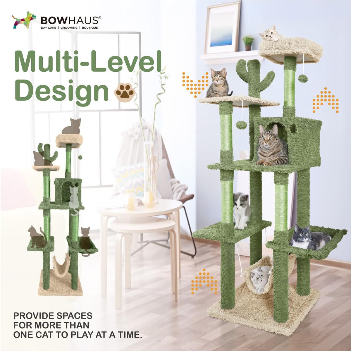 70-Inch Multi-Level Cat Tree with Plush Perch M609