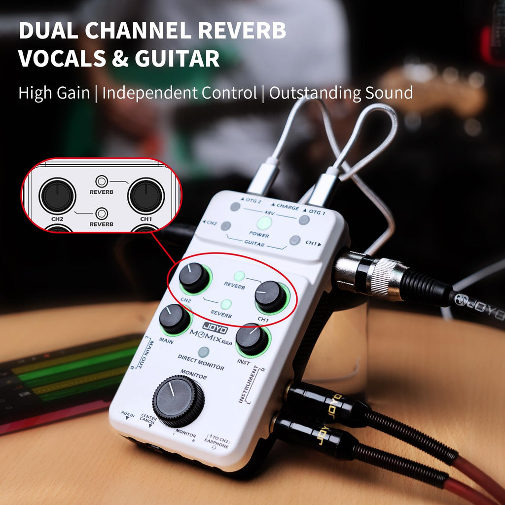 Portable Rechargeable USB Audio Interface with 48V Phantom Power U68320