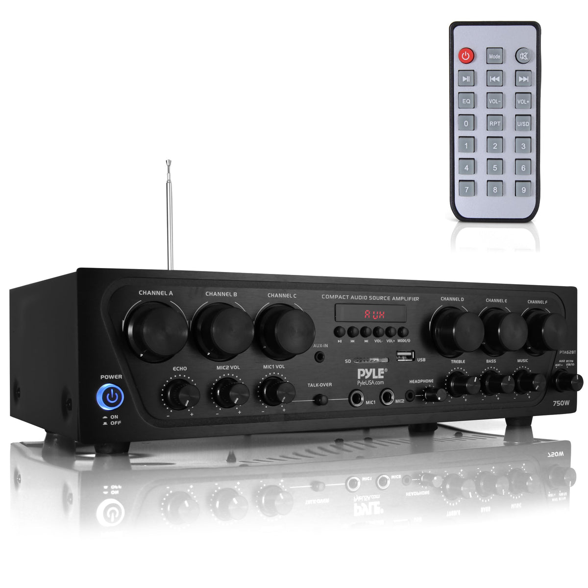 Wireless Bluetooth 6 Channel 750W Karaoke Amplifier F836