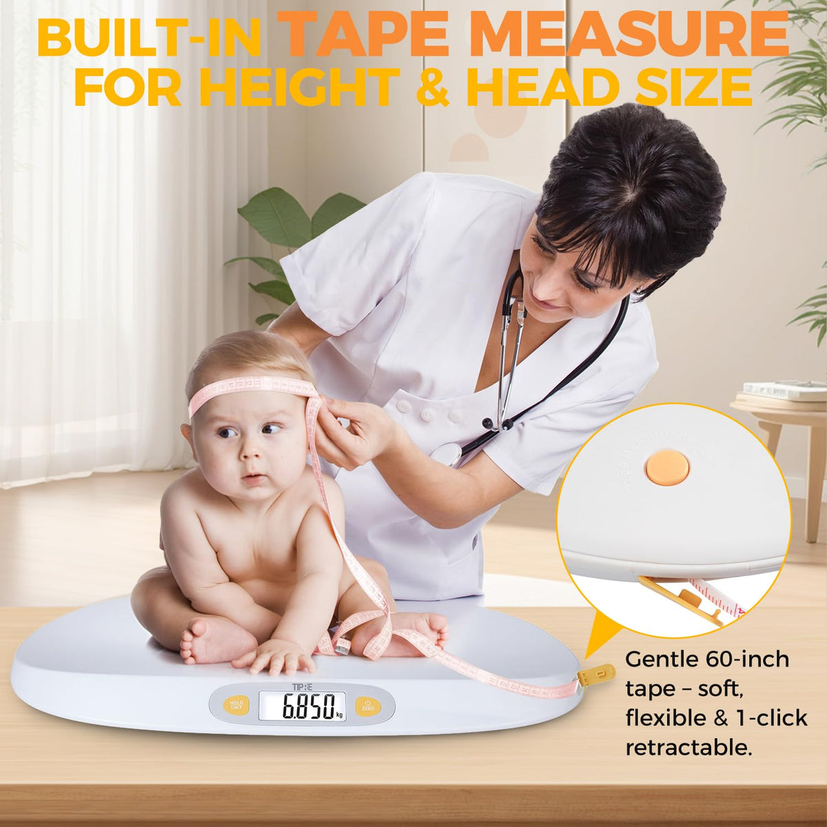 Digital Baby Scale with Height Measuring Tape W715786