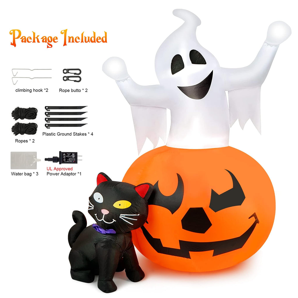 5 FT Halloween Inflatables Outdoor Ghost Pumpkin Black Cat Decor V5433