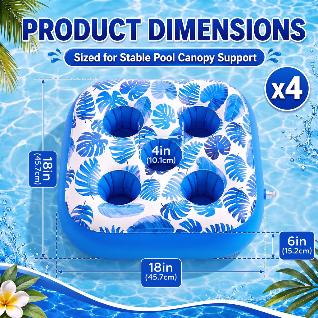 4 Inflatable Base Floats with Cup Holders G261