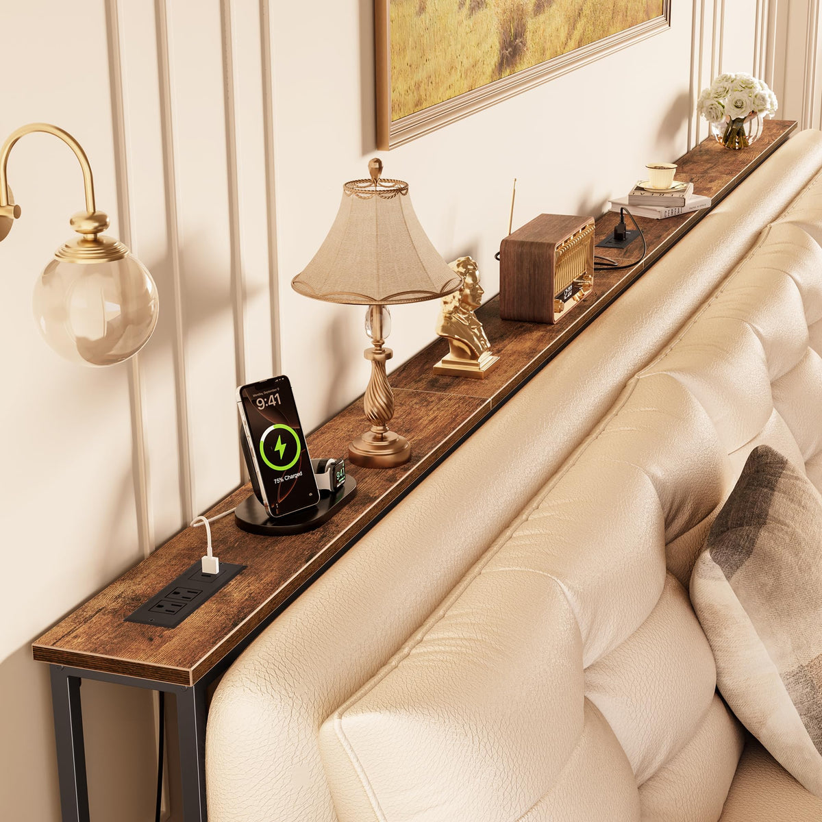 118 Inch Sofa Table with Power Outlets P411106