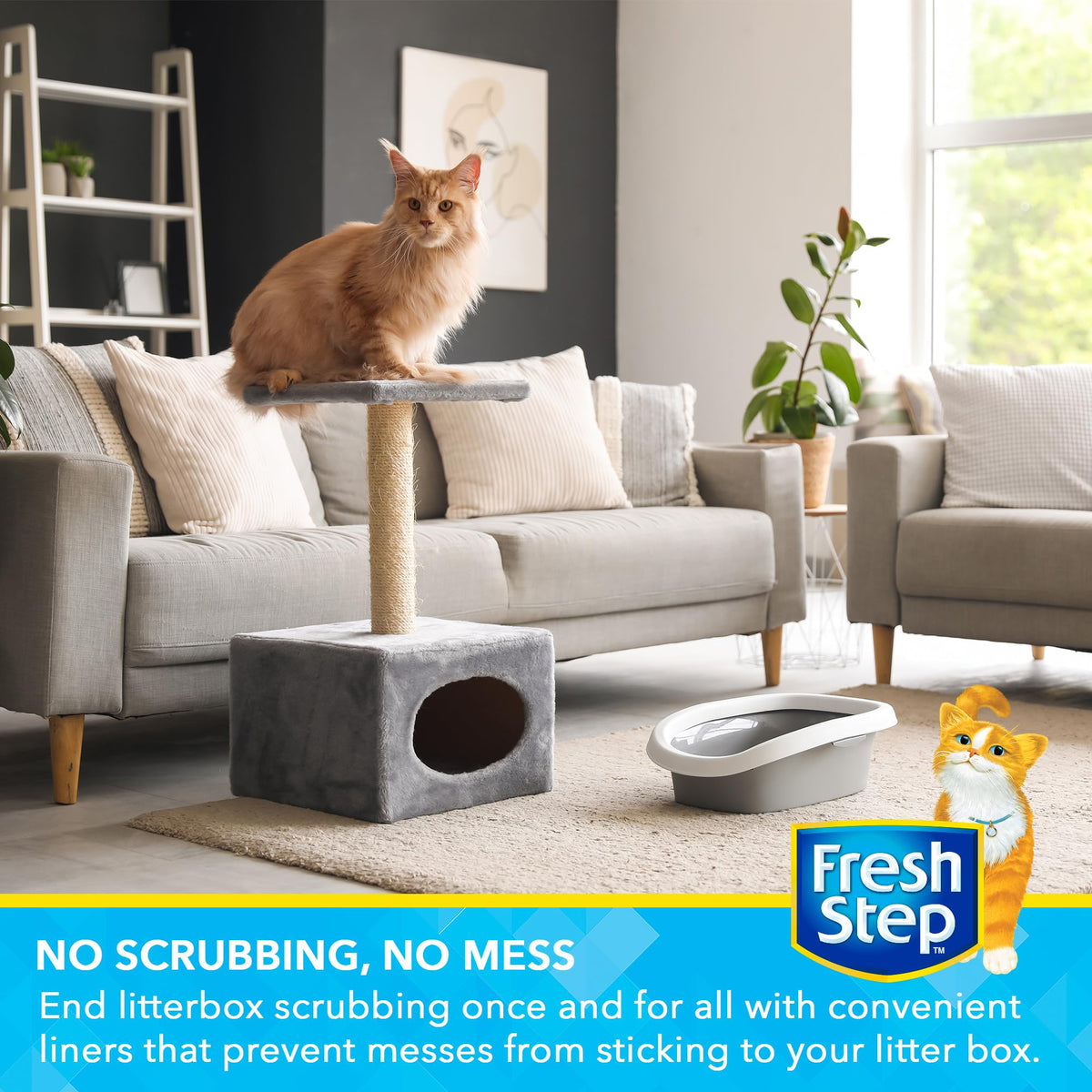 Unscented Drawstring Cat Litter Box Liners, 15 Ct D5821