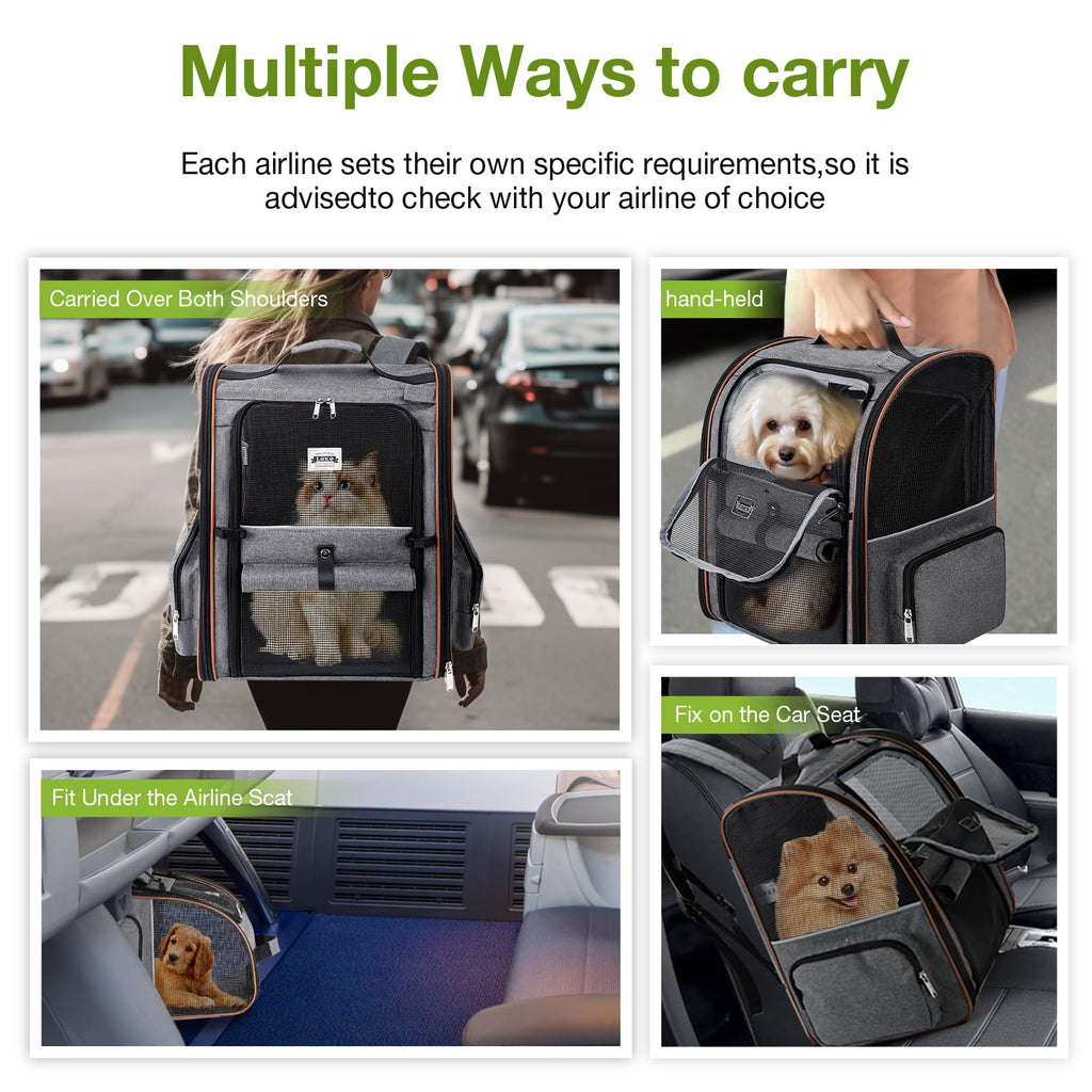 Expandable Cat Carrier Backpack with Sun Shade I839180