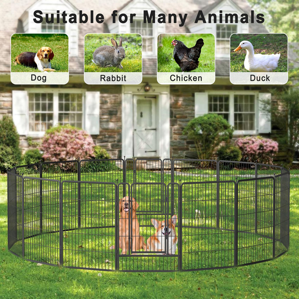 16 Panel 40" Height Dog Playpen with Doors T9958