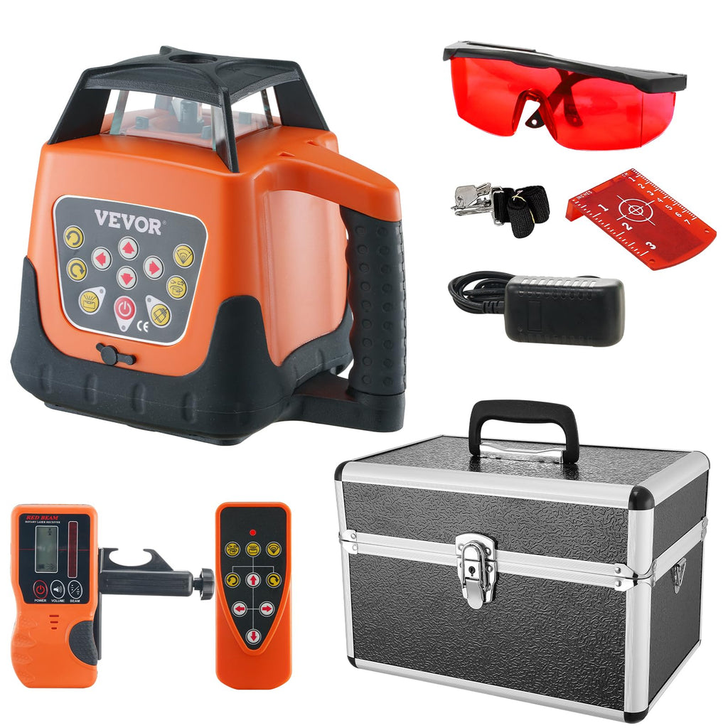 Rotary Laser Level 360 Degree Self-Leveling Red Cross Line W72104