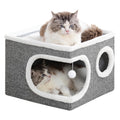 Large Covered Cat Bed Cave, Grey, 16in V726