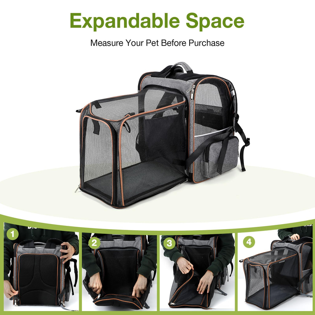 Expandable Cat Carrier Backpack with Sun Shade I839180