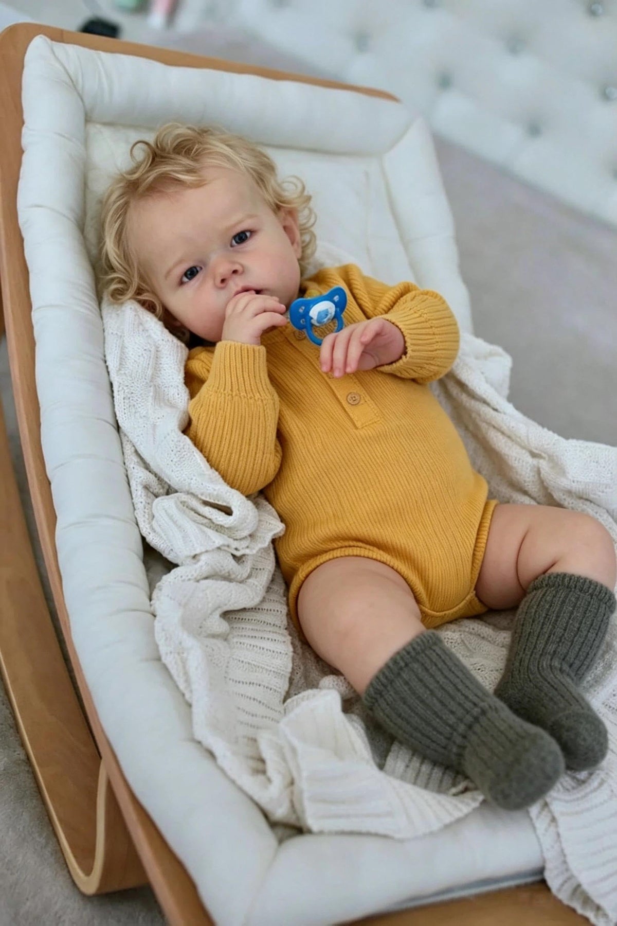 22" Realistic Baby Doll Boy Blonde Hair U416368