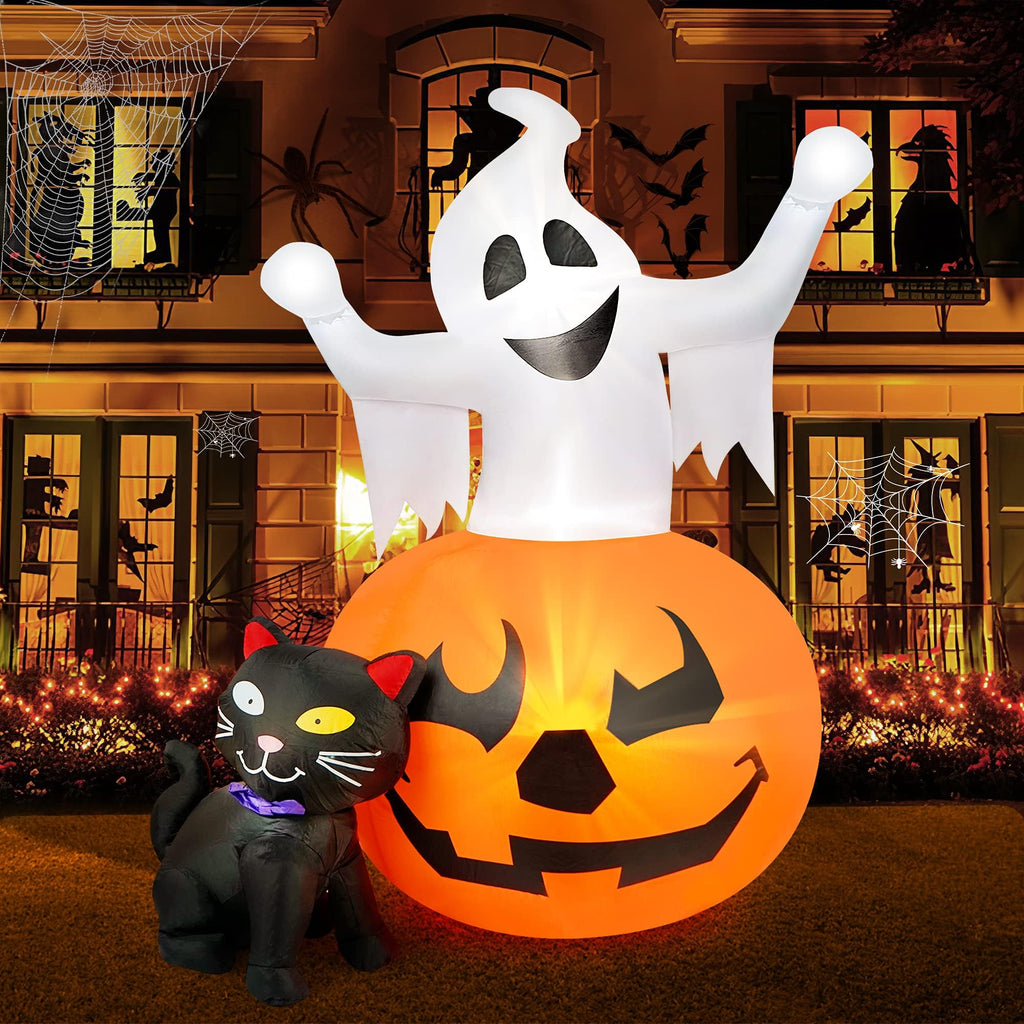 5 FT Halloween Inflatables Outdoor Ghost Pumpkin Black Cat Decor V5433