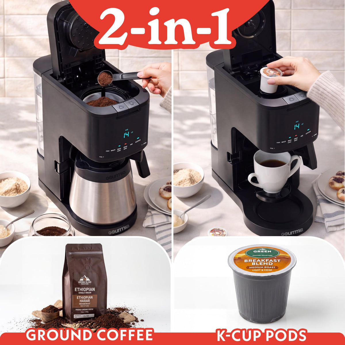 Black 12-Cup Single Serve Coffee Maker X3000