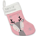 Pink Grey Christmas Stocking B31518