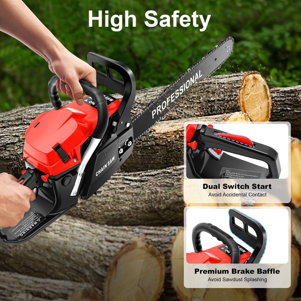 20-Inch 2-Stroke Gas Chainsaw with Tool Bag P607