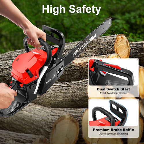 20-Inch 2-Stroke Gas Chainsaw with Tool Bag P607