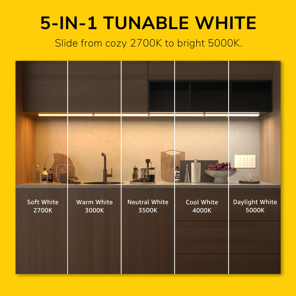 24-Inch LED Under Cabinet Light, 5-CCT Selectable, Dimmable, White C383