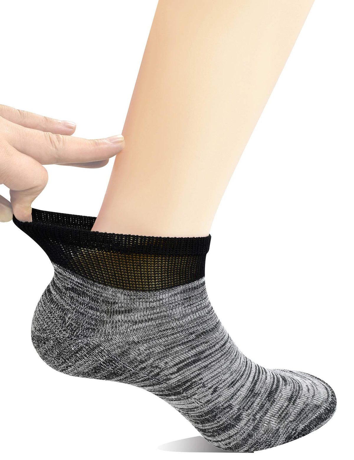 Men's 5 Pairs Low Cut Diabetic Socks with Cushion Sole and Seamless Toe E998