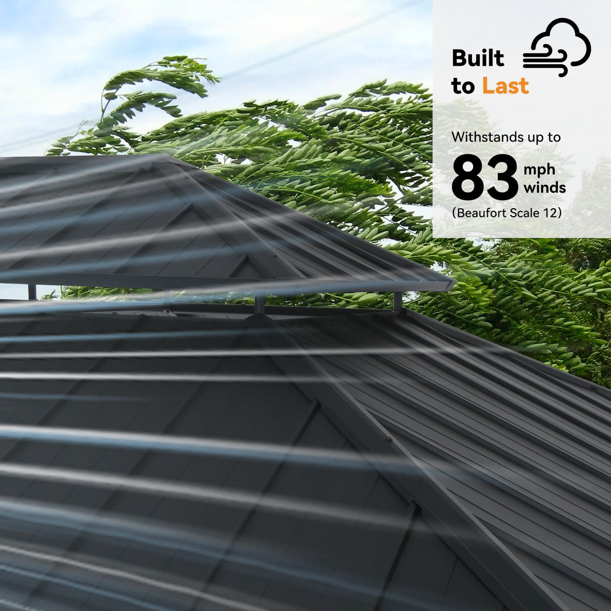 Wood Gazebo 13x15 with Galvanized Steel Roof V54085
