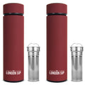 Travel Mug and Tumbler Hot and Cold Double Wall Stainless Steel Thermos, Sacred Red, Pack of 2 P296426