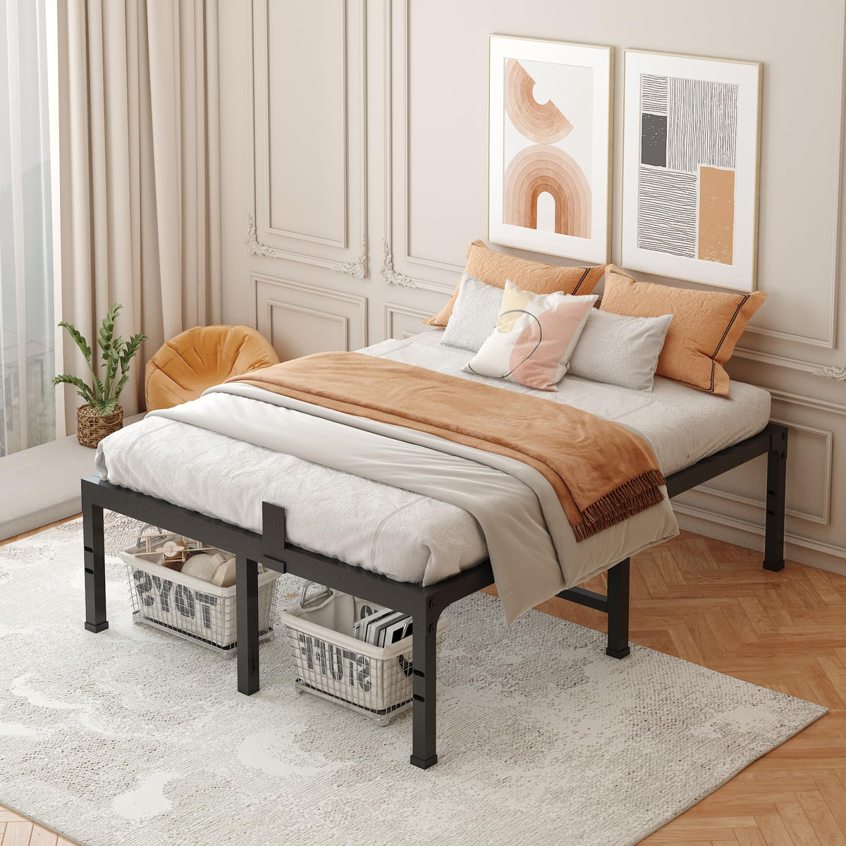 16 Inch Heavy Duty Metal Platform Bed Frame Full Size R9687