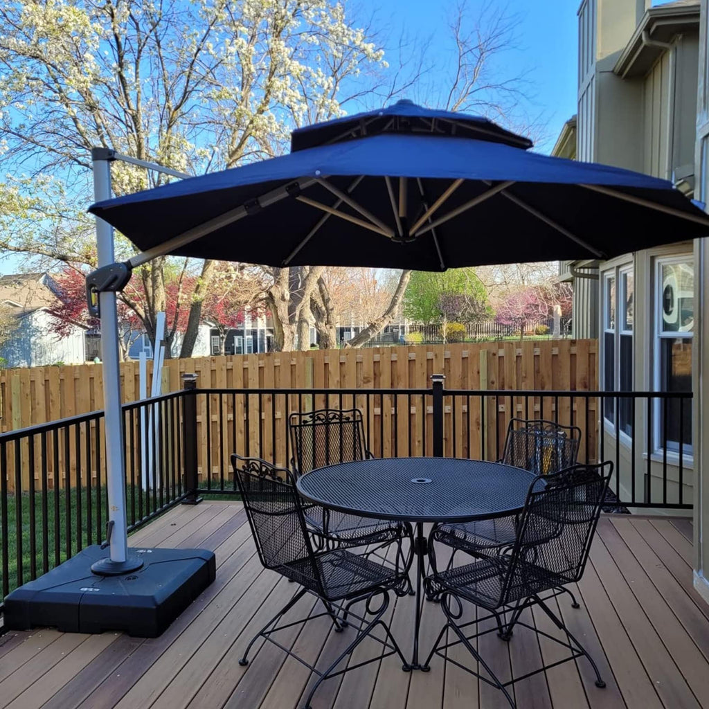 Navy Blue 10 FT Cantilever Patio Umbrella with Base X795