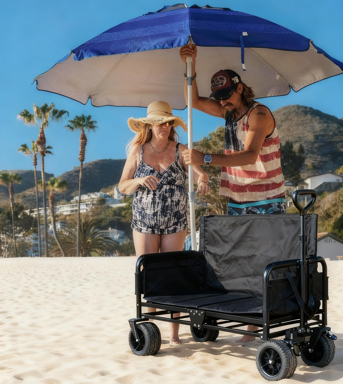 Collapsible Wagon Cart with Wheels 240L Capacity L437