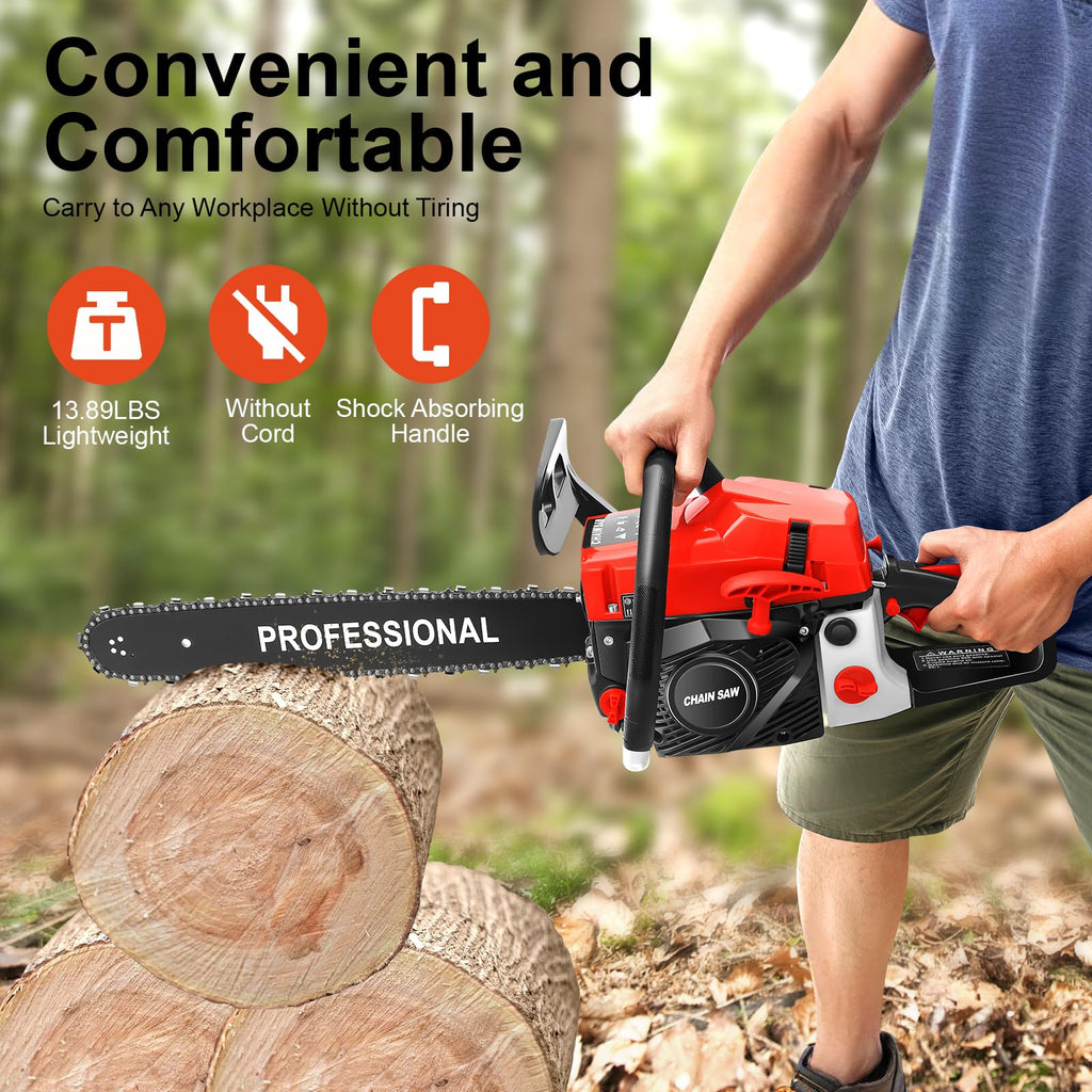 20-Inch 2-Stroke Gas Chainsaw with Tool Bag P607