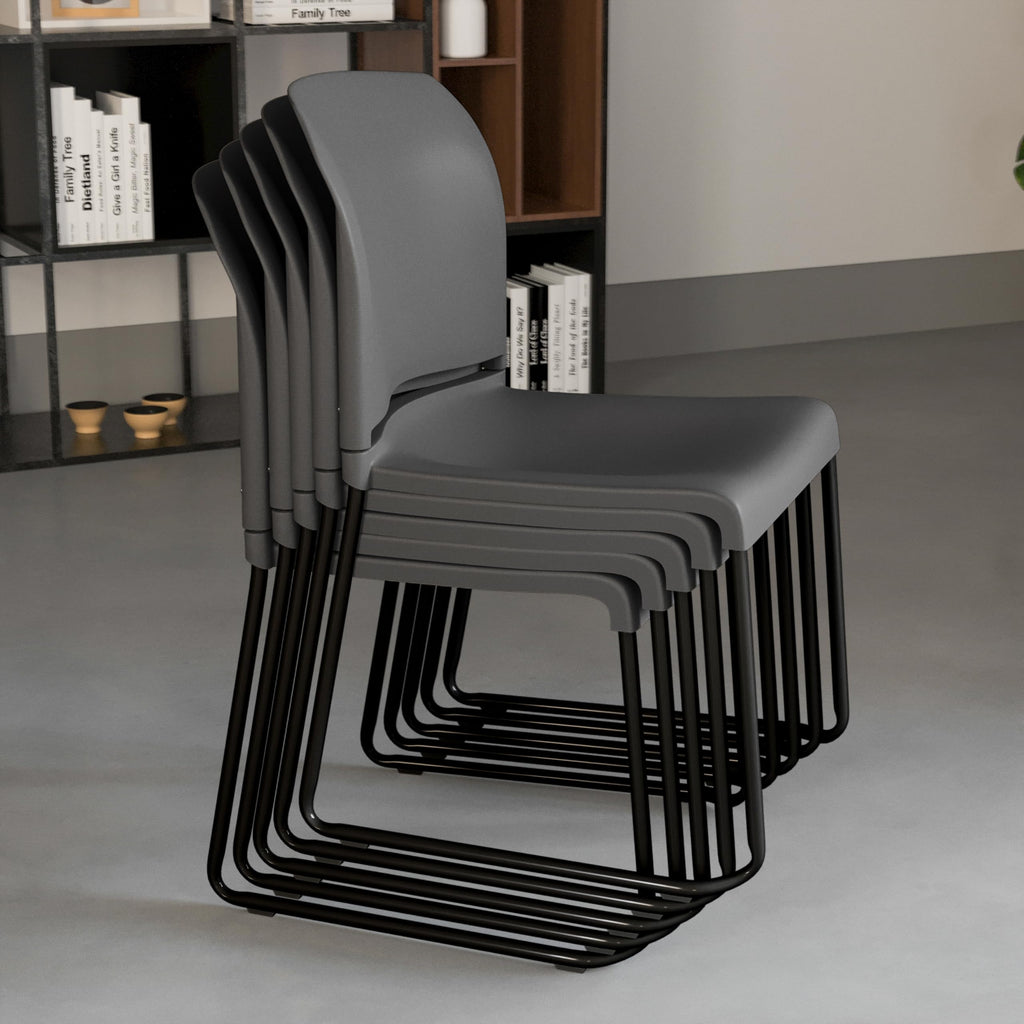 Gray Stacking Chairs Set of 5 W581827