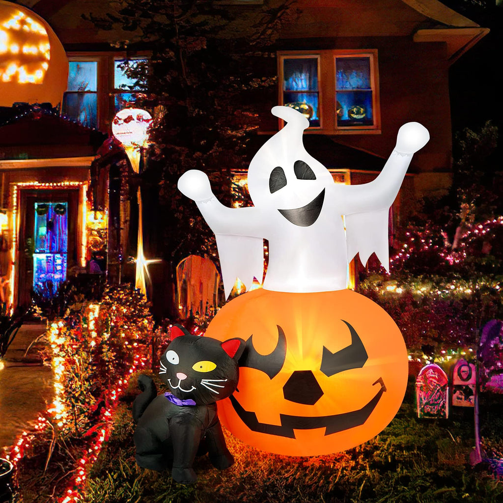 5 FT Halloween Inflatables Outdoor Ghost Pumpkin Black Cat Decor V5433