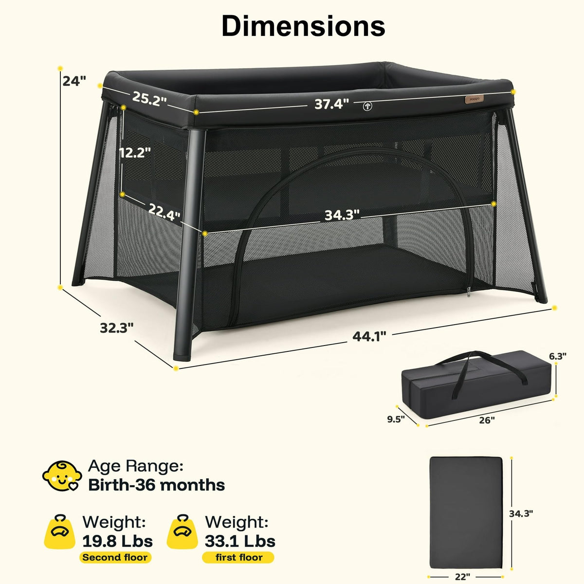 Portable Baby Playard with Mattress Y20615