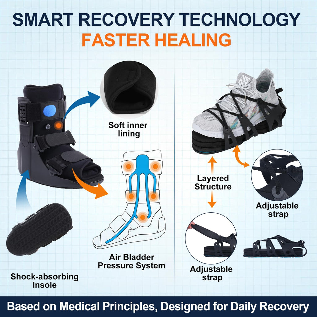 Inflatable Air Cam Walker Fracture Boot with Adjustable Shoe Lift Q428