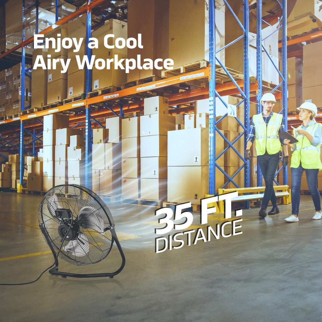 20-Inch 3-Speed High-Velocity Metal Floor Fan F3781