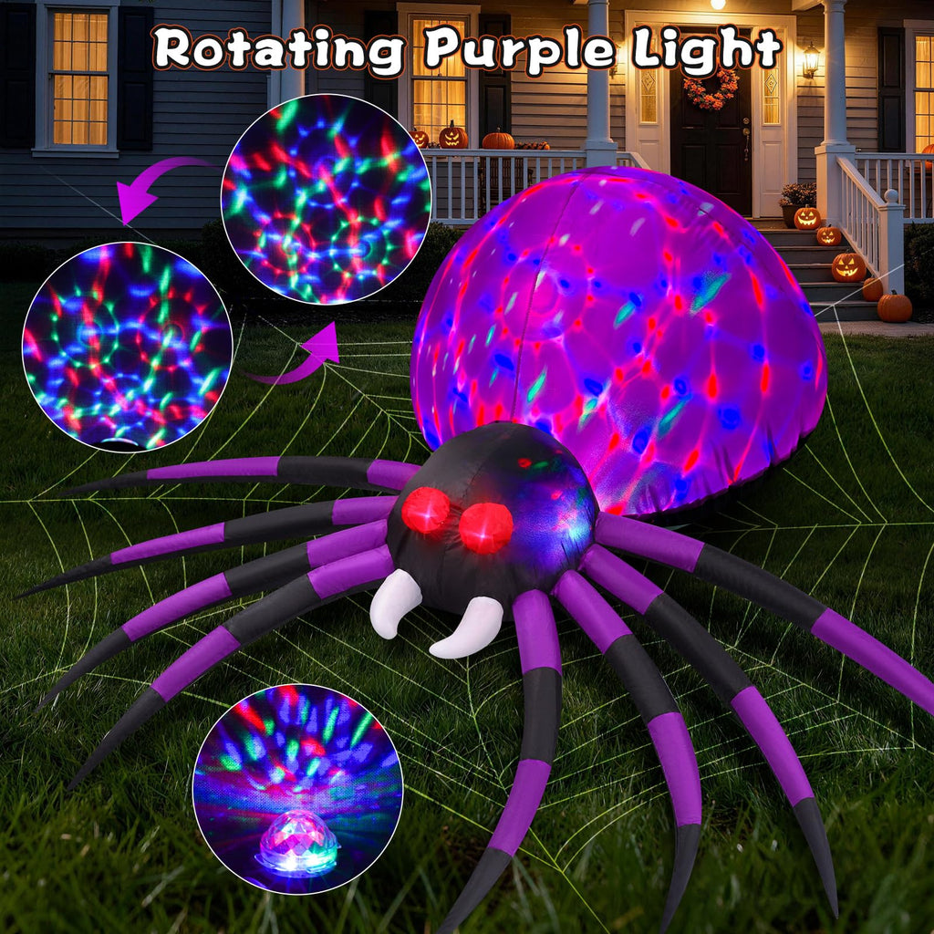 6 FT Inflatable Spider Outdoor Decoration with LED Lights M95684