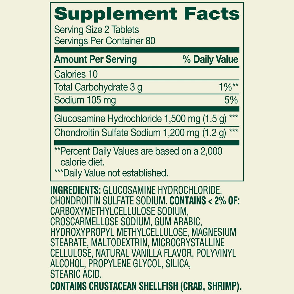 Triple Strength Glucosamine Chondroitin 340 Tablets Dietary Supplement D175