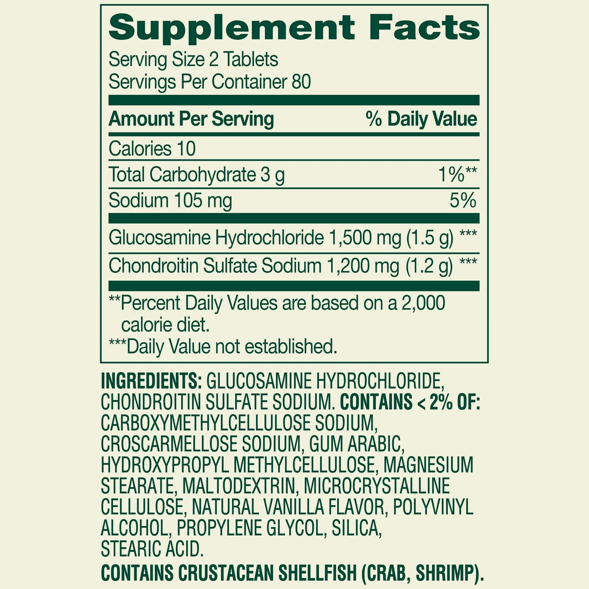 Triple Strength Glucosamine Chondroitin 340 Tablets Dietary Supplement D175