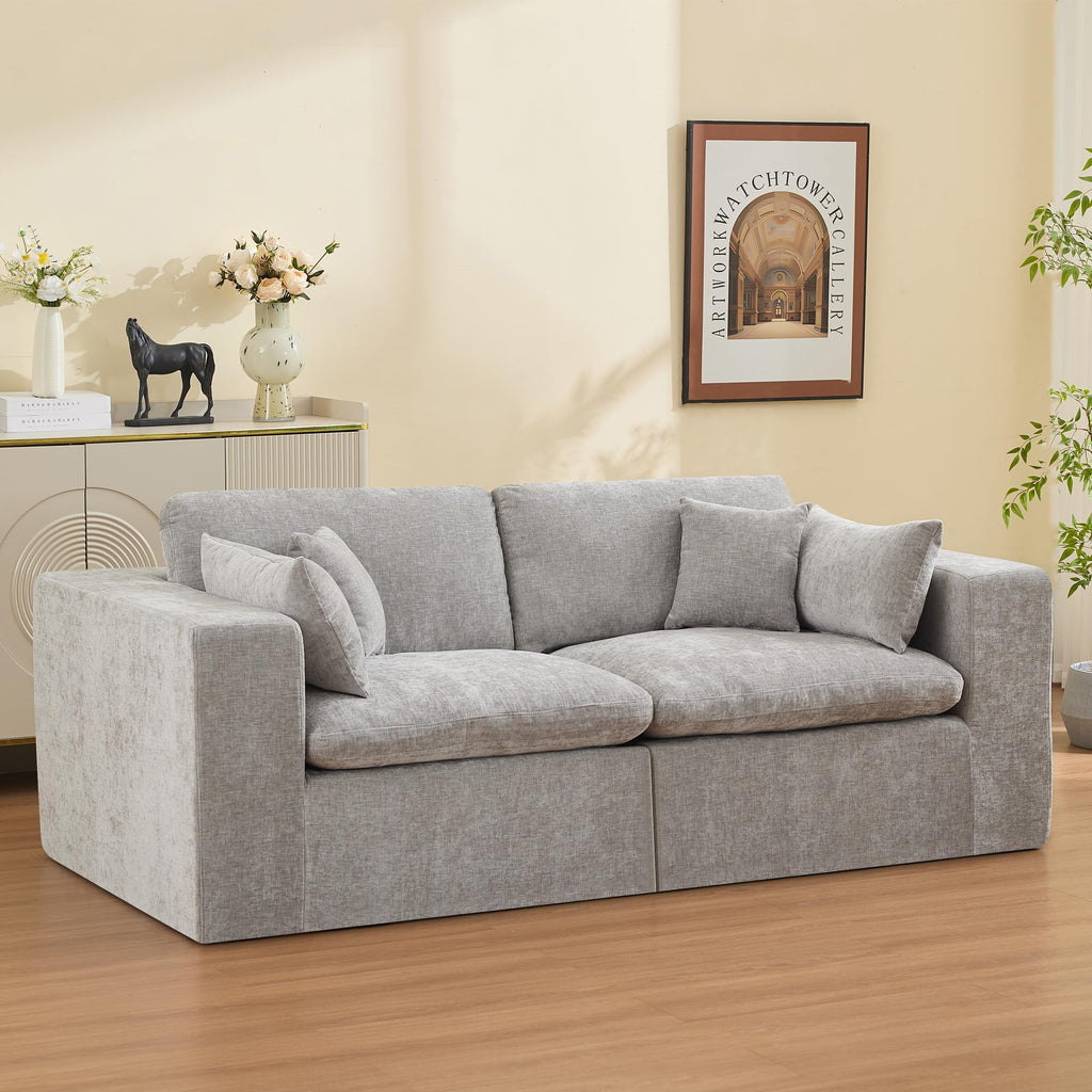 Light Grey Chenille Modular Sectional Sofa C23538