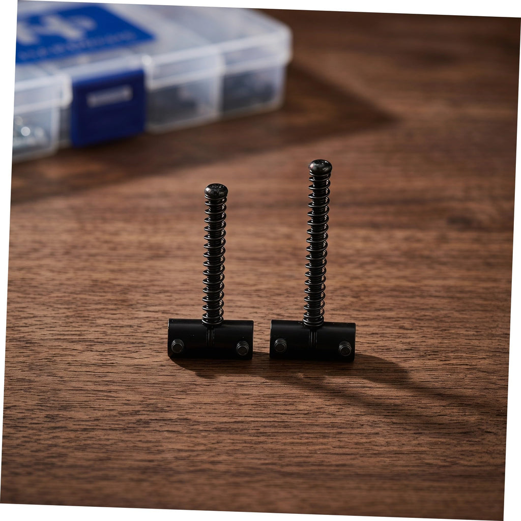 Metal Bass Guitar Bridge Saddles, 4-string, 2 Sets Black Z63056
