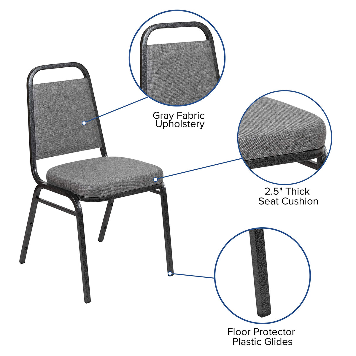 Gray Fabric Stacking Banquet Chair U500014