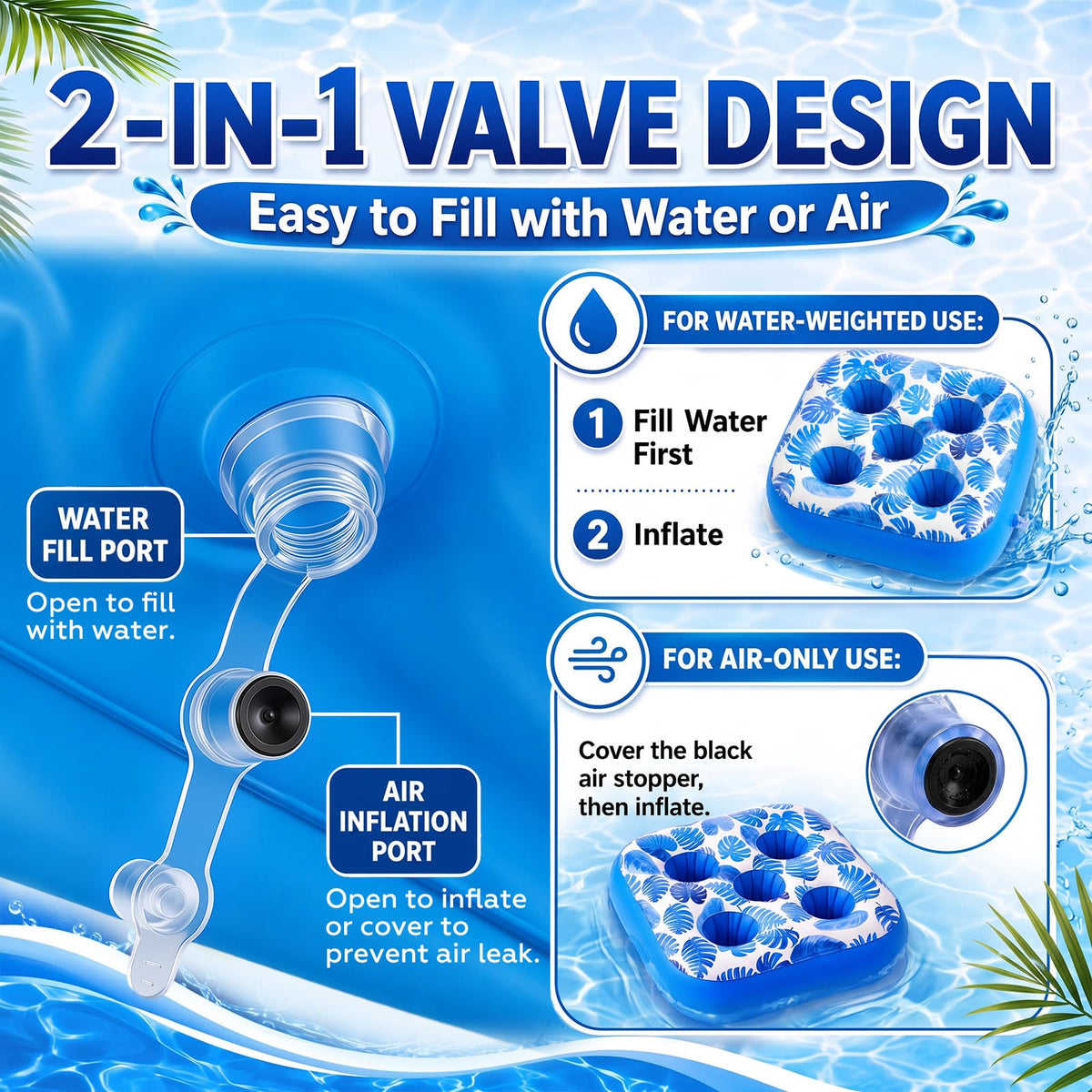 4 Inflatable Base Floats with Cup Holders G261