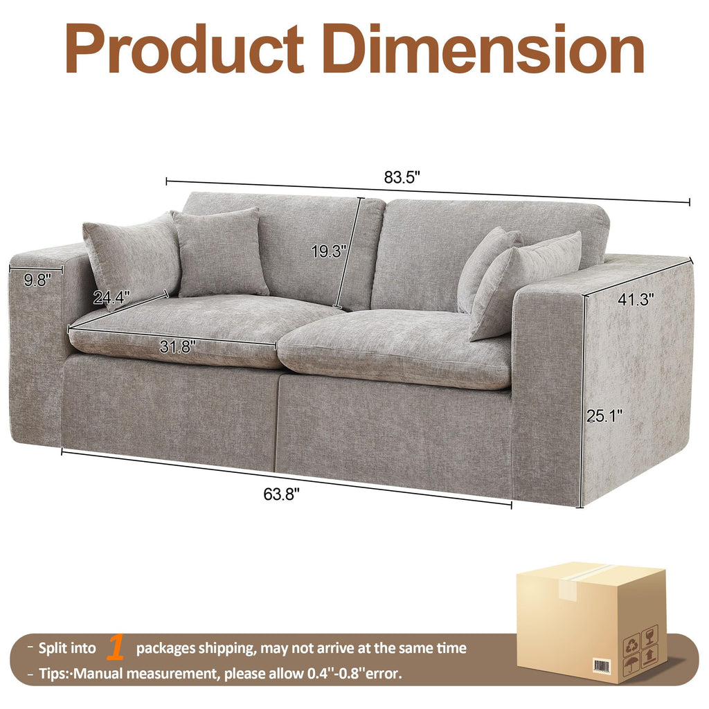 Light Grey Chenille Modular Sectional Sofa C23538