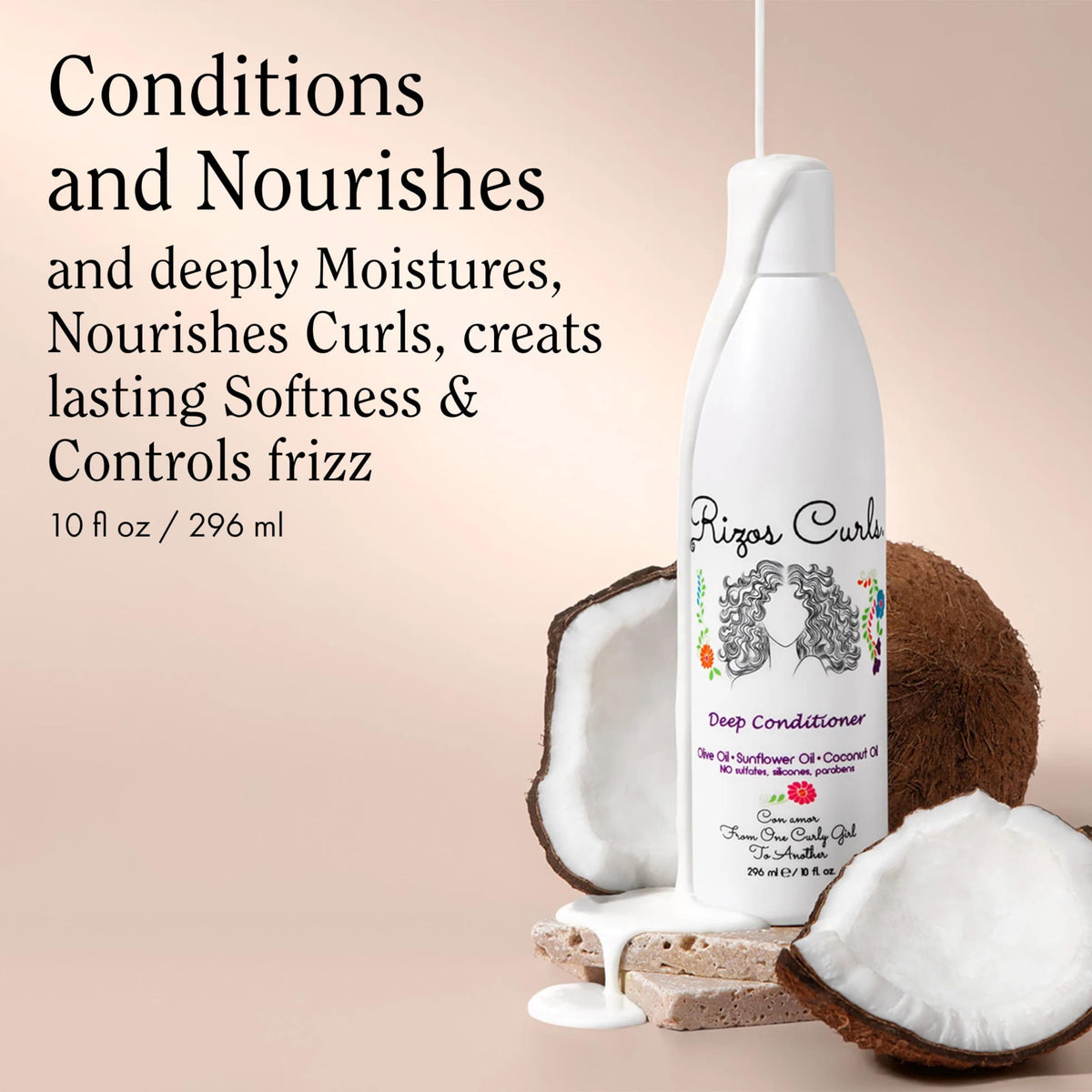 Deep Conditioner with Coconut Oil, Sunflower Oil & Shea Butter, 10 oz W348