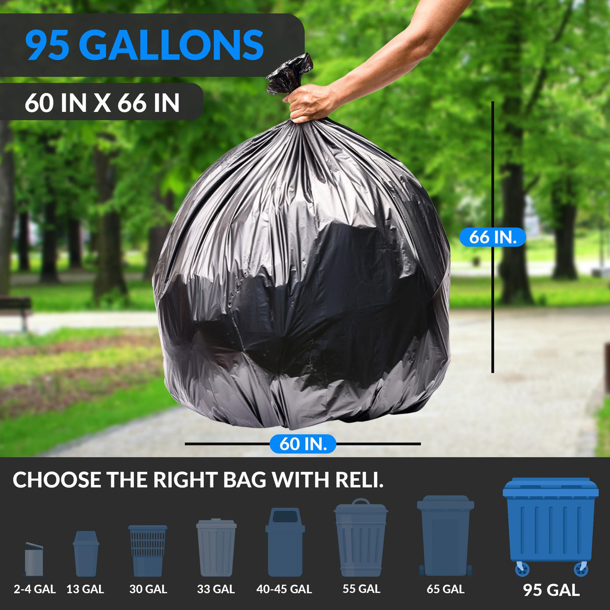 Black Heavy Duty Trash Bags 30 Count W271277