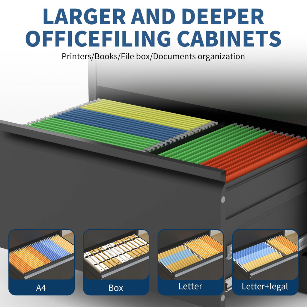 3 Drawer Metal File Cabinet with Lock W8695