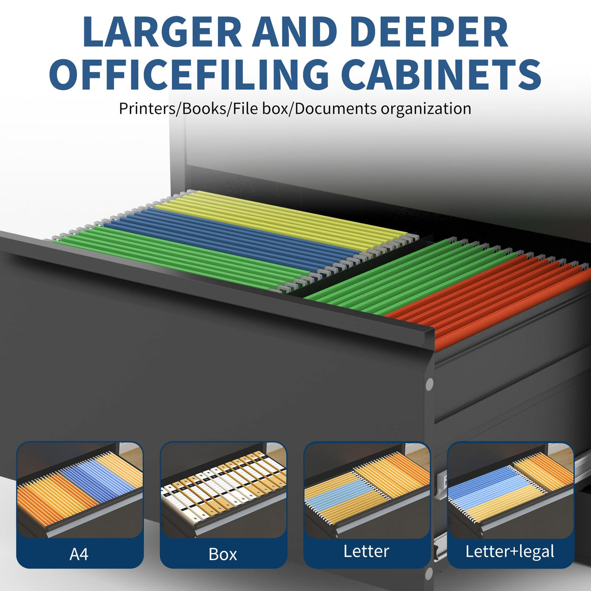 3 Drawer Metal File Cabinet with Lock W8695