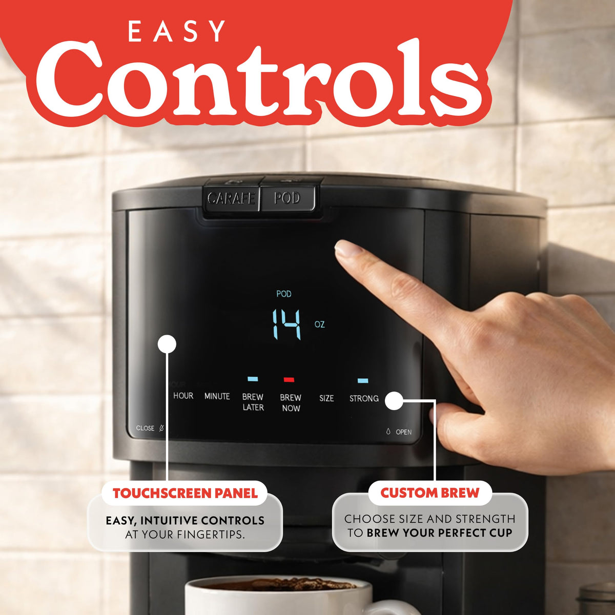 Black 12-Cup Single Serve Coffee Maker X3000