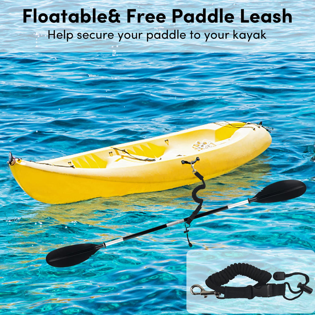 Adjustable 4 Piece Kayak Paddles with Paddle Leash D2218