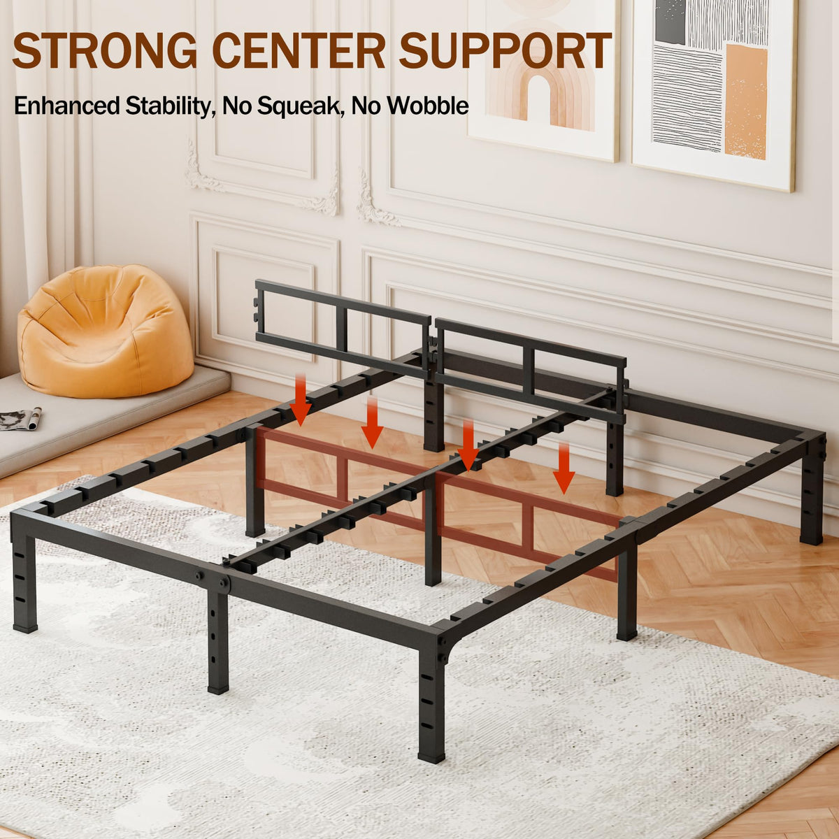 16 Inch Heavy Duty Metal Platform Bed Frame Full Size R9687