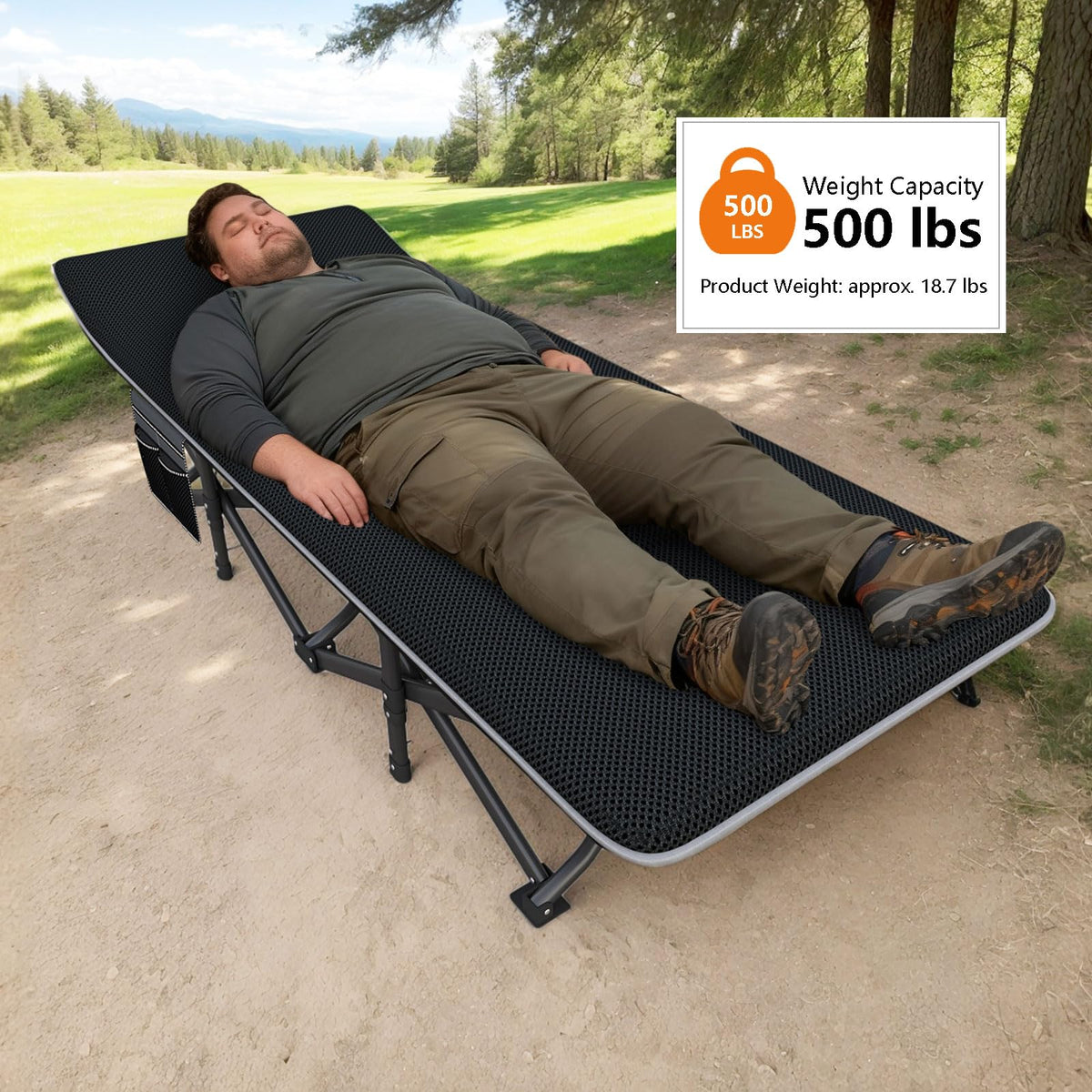 31.5" Wide Camping Cot with Pad N9830