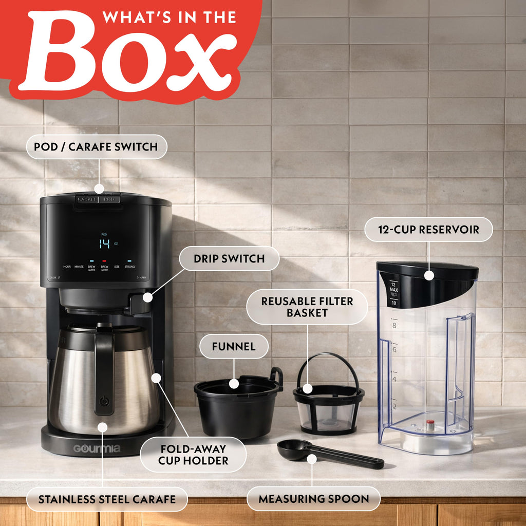 Black 12-Cup Single Serve Coffee Maker X3000