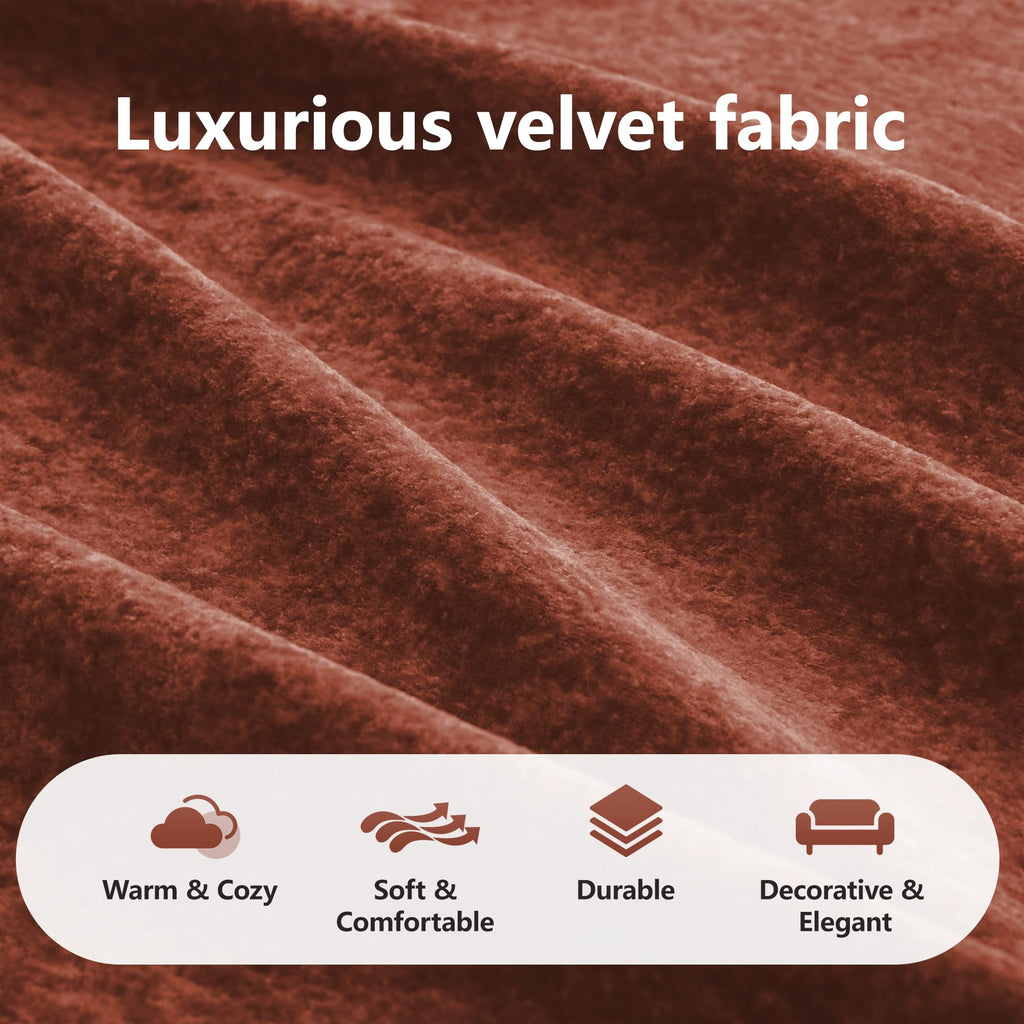 140" Orange Velvet Sofa with Tufted 32D Sponge Q23540